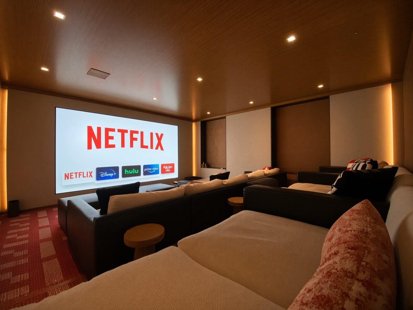 Home theater with integrated media and lighting